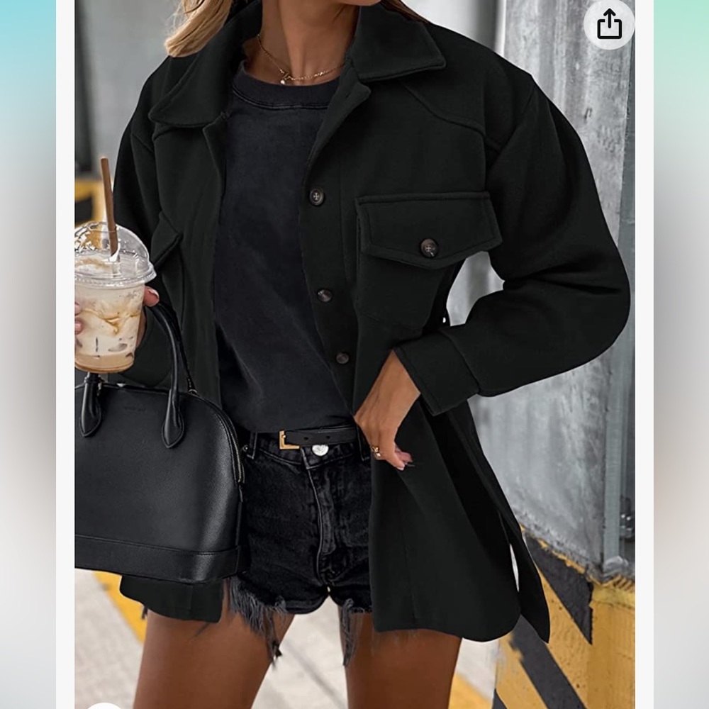 Women’s Button Down Shacket Jacket With Pockets - image 3